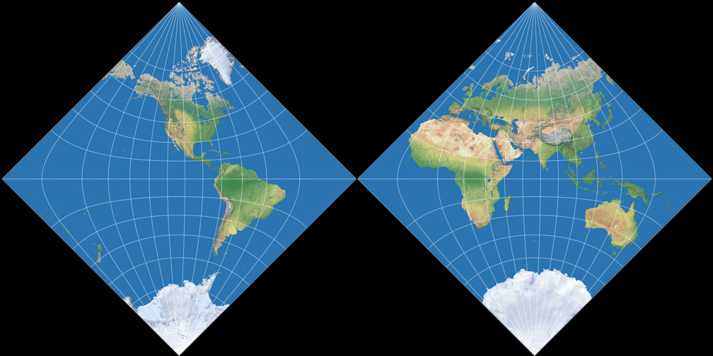 Adams Hemisphären in einem Quadrat