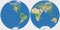 Mittabstandstreue Azimutalprojektion (Hemisphären)