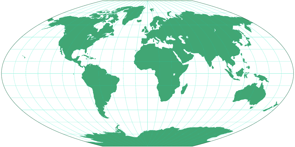 Denoyer Semi-Elliptical Umrisskarte