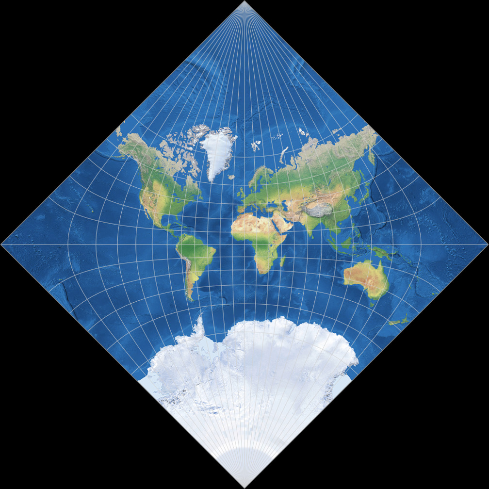 Adams konforme Erde in einem Quadrat II