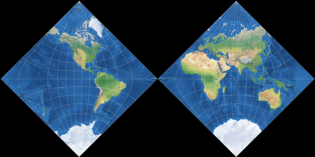 Adams Hemisphären in einem Quadrat