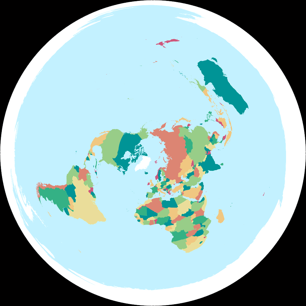 Mittabstandstreue Azimutalprojektion (polständig)