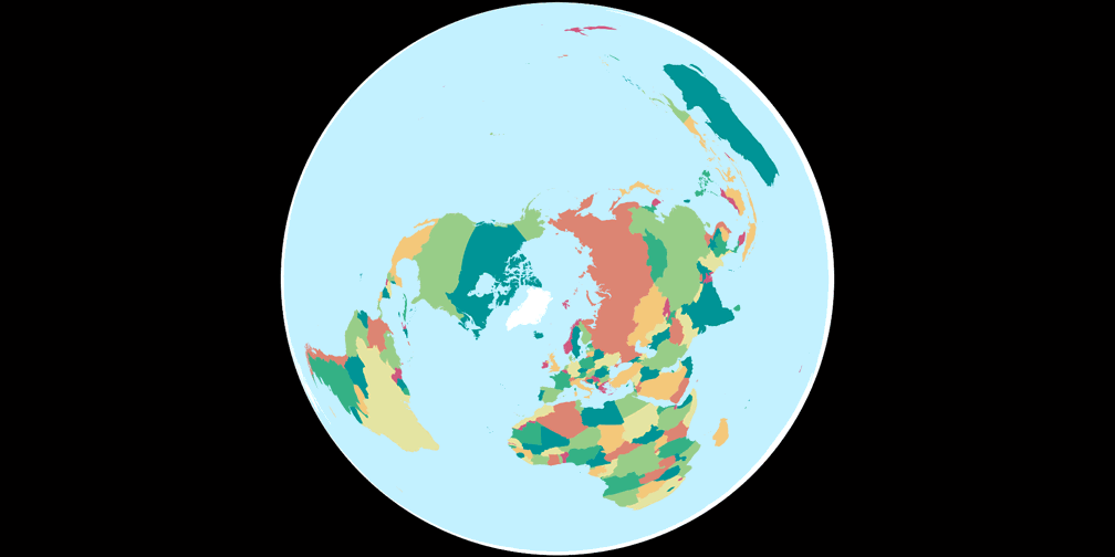 Flächentreue Azimutalprojektion (polständig)