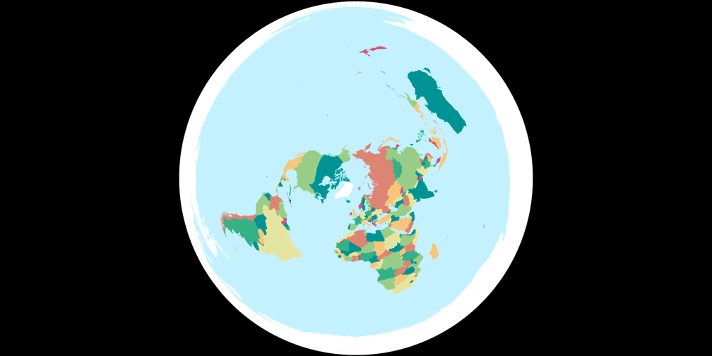 Mittabstandstreue Azimutalprojektion (polständig)