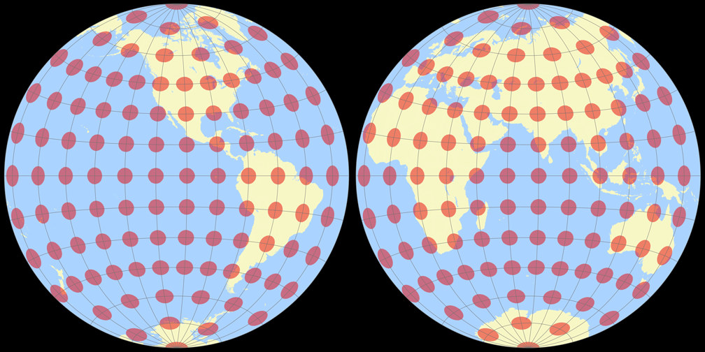 Gott-Mugnolo Azimutal (Hemisphären) Tissotsche Indikatrix