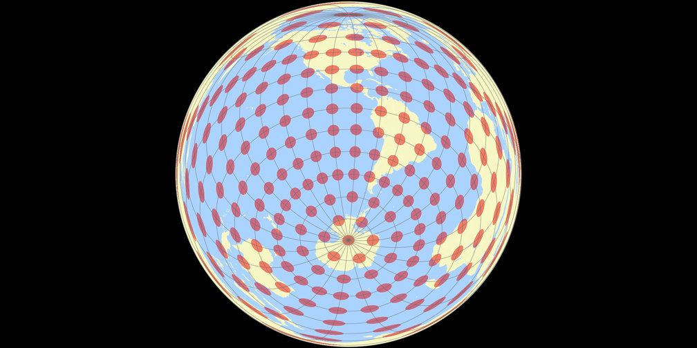 Spilhaus-Lambert Flächentreue Azimutalprojektion Tissotsche Indikatrix