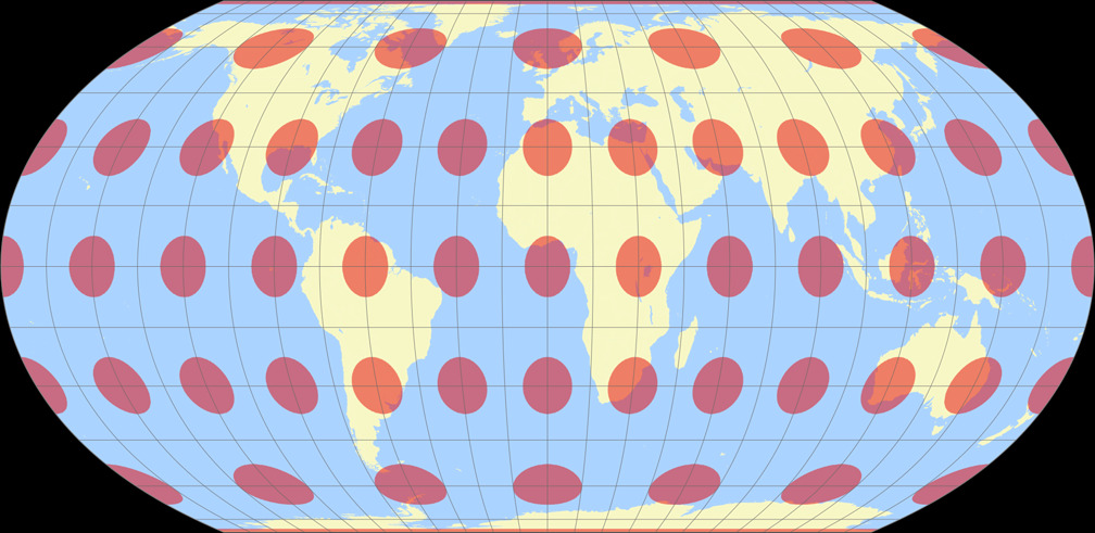 Equal Earth Tissotsche Indikatrix