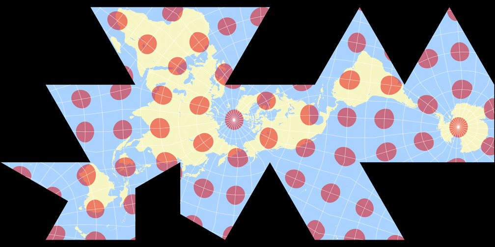 Dymaxion-Karte Tissotsche Indikatrix